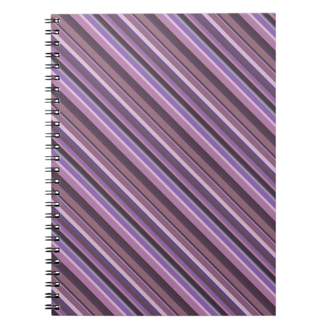 Mauve diagonal rand anteckningsbok med spiral (Framsidan)