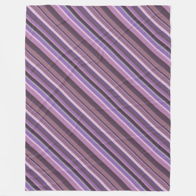 Mauve diagonal rand fleecefilt (Framsidan)