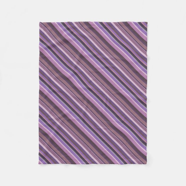 Mauve diagonal rand fleecefilt (Framsidan)