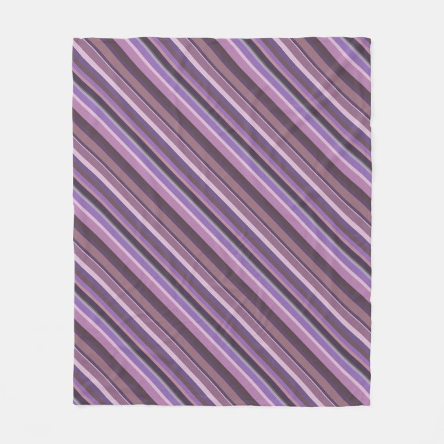 Mauve diagonal rand fleecefilt (Framsidan)