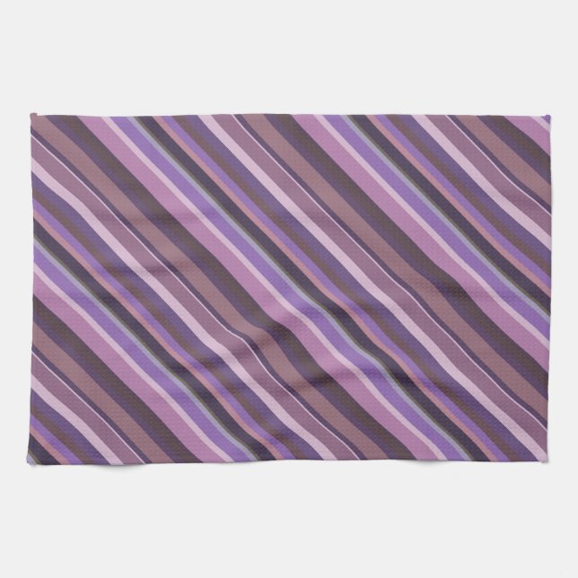 Mauve diagonal rand kökshandduk (Horisontell)