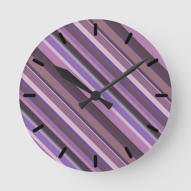 Mauve diagonal rand rund klocka (Framsida)