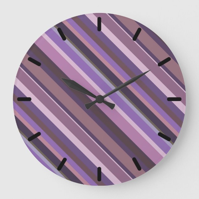 Mauve diagonal rand stor klocka (Framsida)