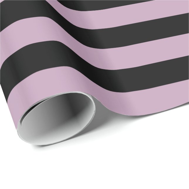 Mauve dimma och svart rand presentpapper (Rullad Hörn)