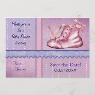 Mauve Dreams Shower-inbjudan för Flicka Spara Datumet