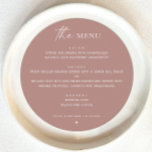 Mauve Dusty Ro Fall Wedding | Minimalistisk runda Meny<br><div class="desc">Lägg till en mjuk, romantisk beröring till din bröllopsmottagning med den här rundmeny för elegant med en mauve- och dammig ro färg palett. Designat med en minimalistisk estetik blandar detta fall inspirerat biet modern enkelhet med säsong charm och skapar det en perfekt för bröllop under hösten. Det cirkulära formatet ger...</div>