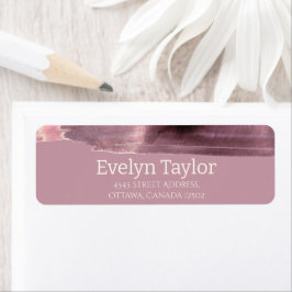 Mauve Dusty Ro Modern Simple Returadress Etikett