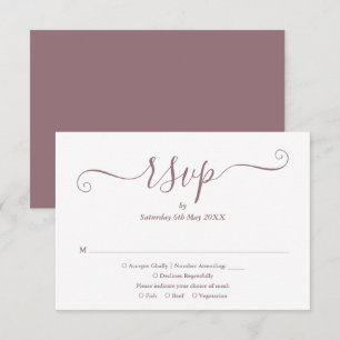 Mauve Elegant Bröllopsskrift OSA Kort