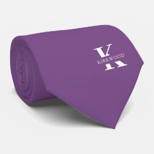 Mauve Elegant Monogram+Namn Tvåsidig Slips