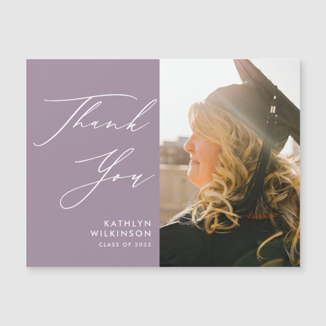 Mauve Elegant Script Simple Studenten Tack (Framsida)