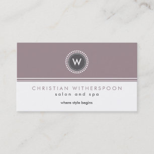Mauve estetiskt för modern Monogram Visitkort