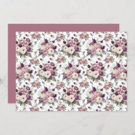 Mauve Floral Botanical Note Card Anteckningskort