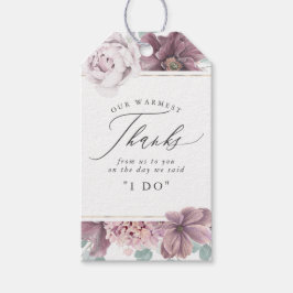 Mauve Flowers Elegant Tack Presentetikett