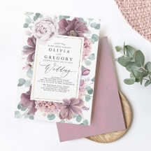 Mauve Flowers och Greenery Elegant Snyggt Bröllop