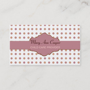 MAUVE för RO för mönster för Retro polka Visitkort