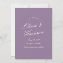 Mauve Garden Kalligrafi Save The Date-kort