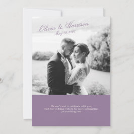 Mauve Garden Photo Wedding Invitation Inbjudningar