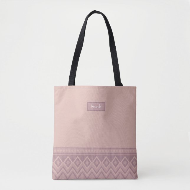 Mauve Geo Tote Bag Tygkasse (Framsida)