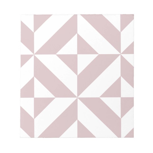 Mauve Geometric Deco Cube Mönster Anteckningsblock (Framsida)