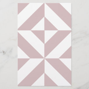 Mauve Geometric Deco Cube Mönster Brevpapper