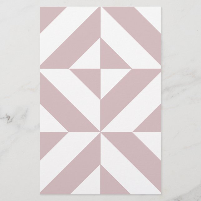 Mauve Geometric Deco Cube Mönster Brevpapper (Framsida)