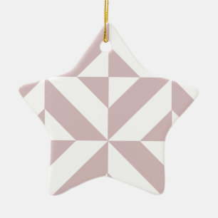 Mauve Geometric Deco Cube Mönster Julgransprydnad Keramik