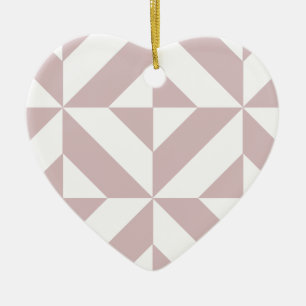 Mauve Geometric Deco Cube Mönster Julgransprydnad Keramik