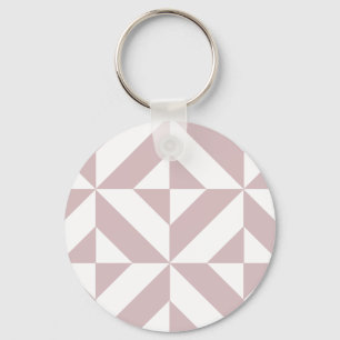 Mauve Geometric Deco Cube Mönster Nyckelring