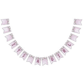 Mauve Girl's Det är en Baby Shower Banner Vimplar