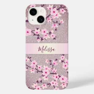 Mauve Glitter Blommigt Cherry Blommars Monogram