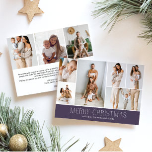 MAUVE God jul Elegant 9 Collage Photo Julkort