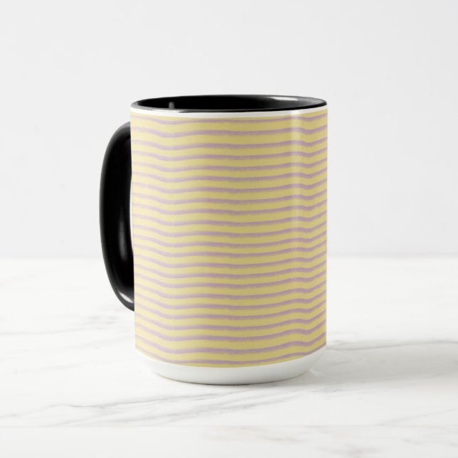 Mauve grått ojämnt rand på beige. mugg (Framsida vänster)