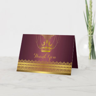 Mauve & Guld Krona - tackkort