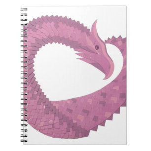 Mauve hjärtdrake på vitt anteckningsbok med spiral