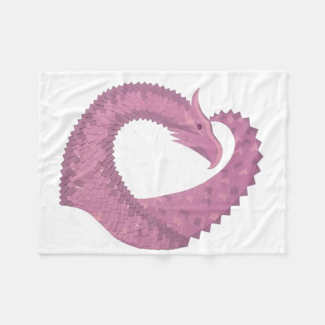 Mauve hjärtdrake på vitt fleecefilt (Framsidan (Horisontell))