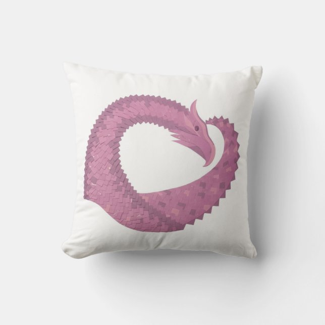 Mauve hjärtdrake på vitt kudde (Framsida)