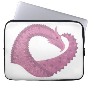 Mauve hjärtdrake på vitt laptop sleeve