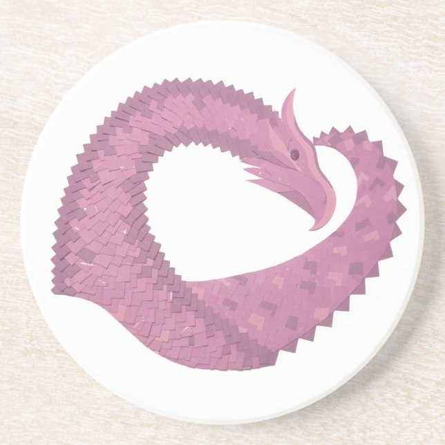 Mauve hjärtdrake på vitt underlägg sandsten (Framsidan)