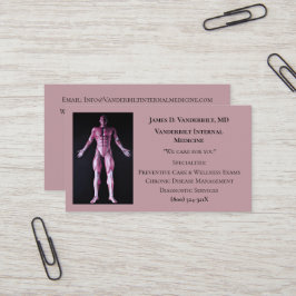 Mauve Internist DR Human Body Internal Medicine Visitkort