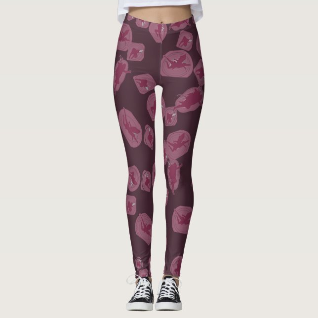 Mauve legging Mauve leggings with fairy pattern (Framsida)