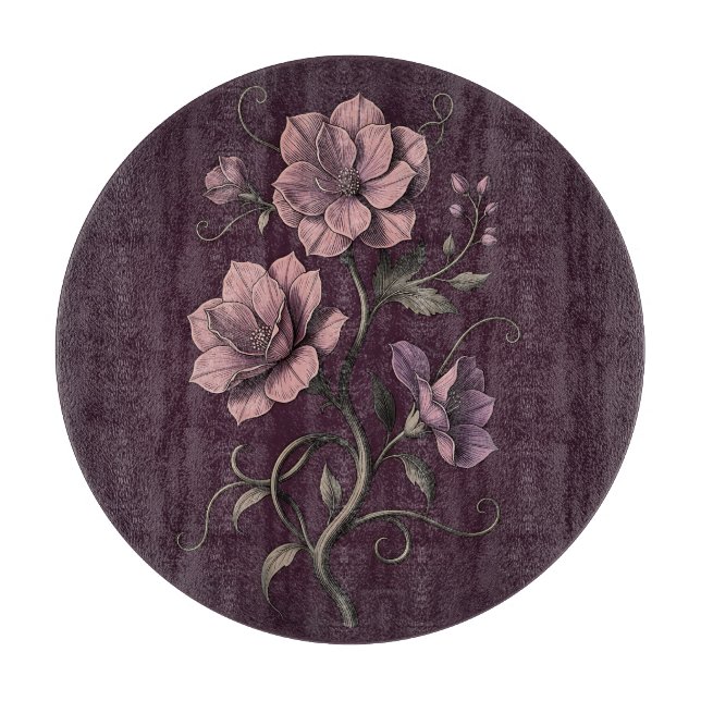 Mauve Lila Anemon Blomma Mörk Botanisk  (Framsidan)