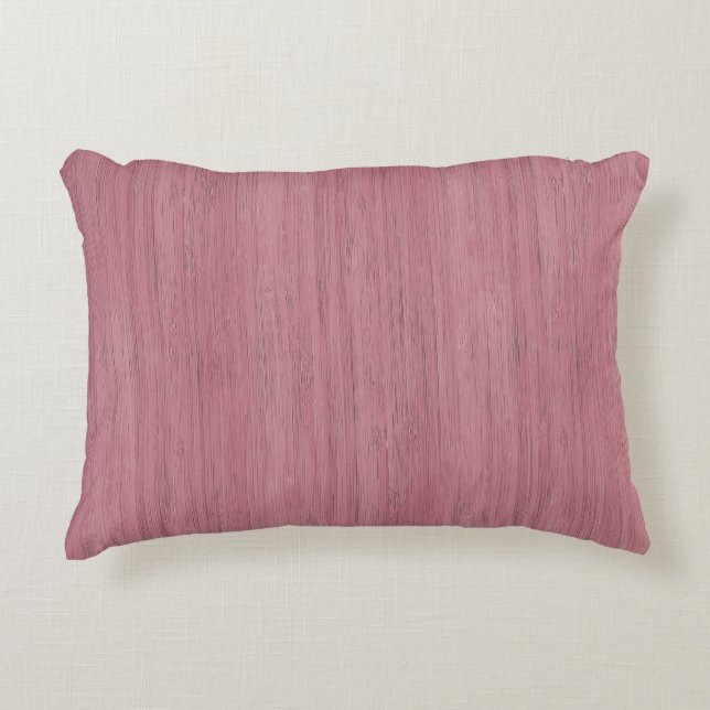 Mauve Lila Bamboo Wood Grain Prydnadskudde (Framsidan)