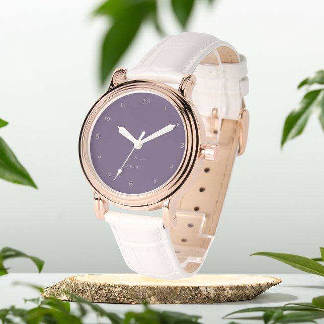 Mauve Lila initial monogram eWatch Watch Watch Armbandsur (Skapare uppladdad)
