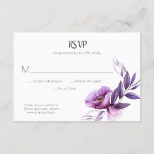 Mauve Lila Lavender Violet Blommigt OSA Kort