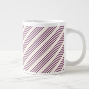 Mauve lila och beige fem rand mönster jumbo mugg