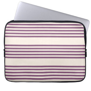 Mauve lila och beige fem rand mönster laptop fodral
