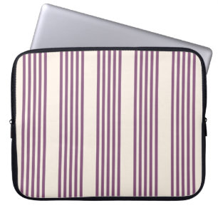 Mauve lila och beige fem rand mönster laptop fodral