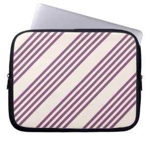 Mauve lila och beige fem rand mönster laptop fodral