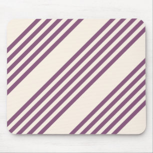 Mauve lila och beige fem rand mönster musmatta