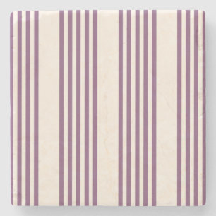 Mauve lila och beige fem rand mönster stenunderlägg